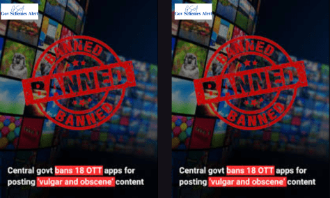 केंद्रीय सरकार ने OTT APPS पर प्रतिबंध लगाया जो "अश्लील और अश्लील" सामग्री पोस्ट करते हैं। आप पूरी सूची यहाँ देख सकते हैं। Central govt bans OTT APPS for posting ‘vulgar and obscene’ content.